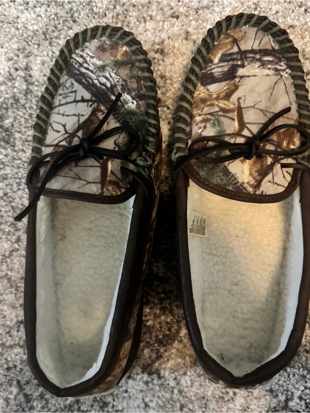 Magellan Outdoors Camo Moccasin Slippers in Brown & Green
